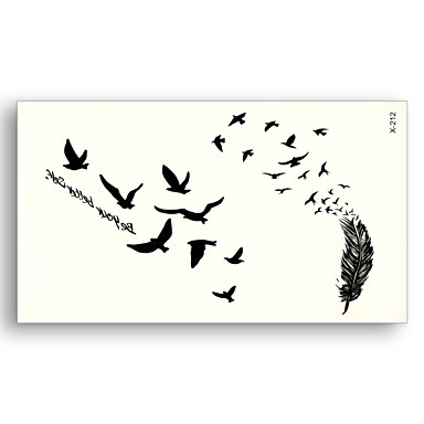Girly sticker graphics petrol cap car bumper boot tattoo Feather Birds