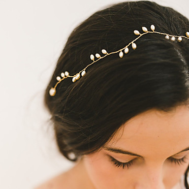 Alloy Headbands Hair Accessory With Pearls 1 Piece Wedding
