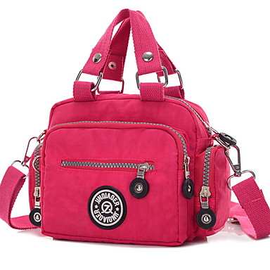 Women&#39;s Zipper Nylon Crossbody Bag Solid Color Black / Fuchsia 7747222 2020 – $19.54