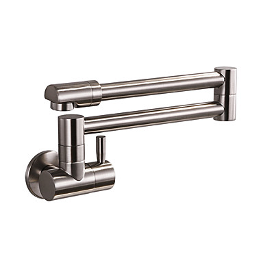 Kitchen Faucet Single Handle One Hole Nickel Brushed Pull Out