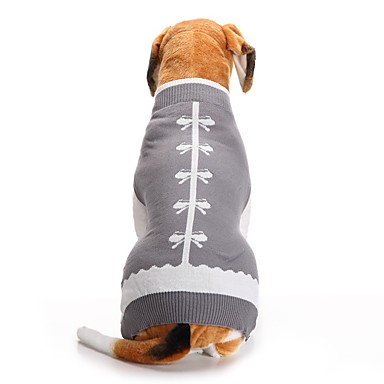 799 Dogs Sweater Winter Dog Clothes Gray Costume Corgi Beagle Shiba Inu Acrylic Fibers Solid Colored Bowknot Bow Xxs Xs S M L Xl