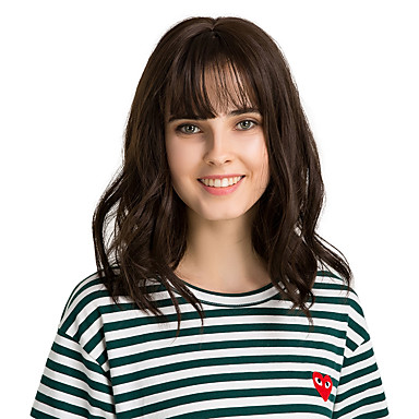 Synthetic Wig Bangs Natural Straight Side Part Neat Bang With