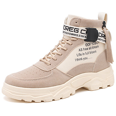 [$26.99] Men's Combat Boots PU Winter Classic Boots Black / Camel / Beige