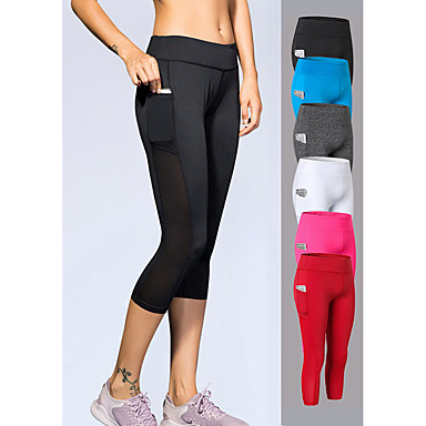 Women High Waist 3//4 Capri Yoga Pants Pocket Gym Leggings Sport Fitness Exercise