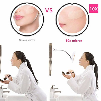 olcso Szépség és vendéghaj-10-szeres nagyító rugalmas tükör 360 fokos tapadókorong forgó sminktükör led lámpával
