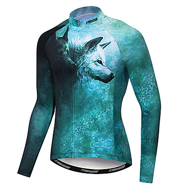 Mens Long Sleeve Cycling Jersey Breathable Quick Dry Sports Bike Wear Shirt Tops