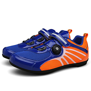 blue road cycling shoes