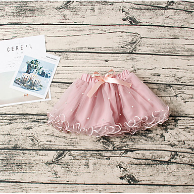 baratos Saias para Meninas-Infantil Para Meninas Floral Saia Branco