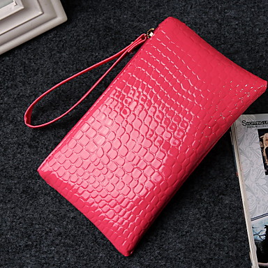 baratos Clutches &amp; Bolsas de Noite-Mulheres PU Bolsa de Festa Côr Sólida Vermelho / Azul / Preto