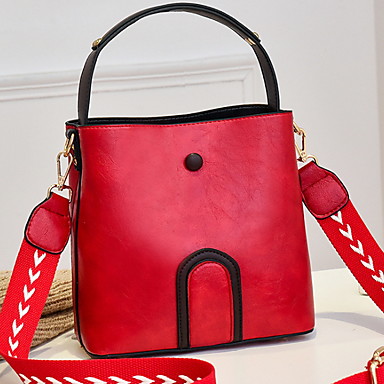 baratos Bolsas-Mulheres Ziper PU Bolsas de Alça Côr Sólida Rosa / Verde Tropa / Vermelho
