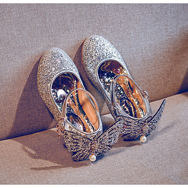 baratos Sapatos de Criança-Para Meninas Conforto Microfibra Rasos Little Kids (4-7 anos) Rosa claro / Prateado Verão