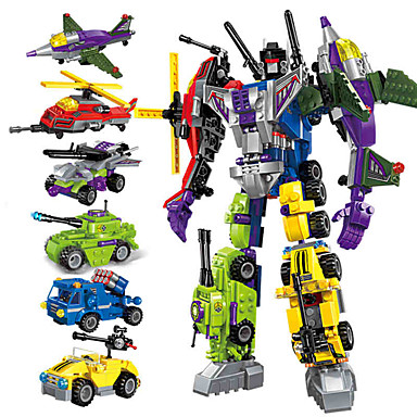 baratos Brinquedos de Montar-Blocos de Construir Brinquedo Educativo Conjunto de construção de brinquedos Brinquedo de transformação 506 pcs Carro Helicóptero Robô compatível Plástico ABS de Grau A Legoing Transformável