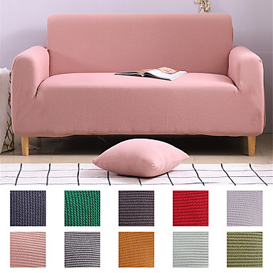 Non-Slip Furniture Protector Smart Linen Sofa Protector Couch Slipcover Set Solid- Elastic Spandex Black, Sofa, Love-Seat Wrinkle Resistant Durable Quality Machine Washable 