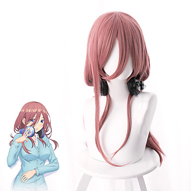 The Quintessential Quintuplets Nakano Miku Cosplay Wigs Women S Asymmetrical 35 Inch Heat Resistant Fiber Kinky Straight Pink Adults Anime Wig 21 21 99