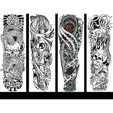 6 Sheets Randomly Full Arm Temporary Tattoo Tattoo Designs Konsait Extra Temporary Tattoo Black Tattoo Body Stickers For Man Women Qb17 Qb24 8089262 2021 8 79