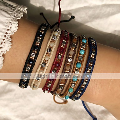 MUERDOU Infinity Leather Cuff Bracelets for Women Handmade Wrap Bangle Boho Bracelets Gifts for Women Teen Girl