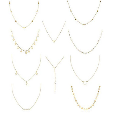 Fashion Chokers Y-Necklaces for Women and Girls D-XinXin Layered Necklace Sliver Sun Pendant Double-Layer Necklaces