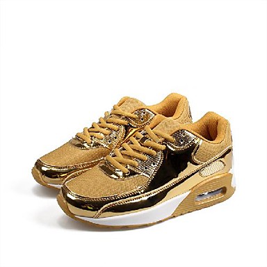 gold athletic shoes
