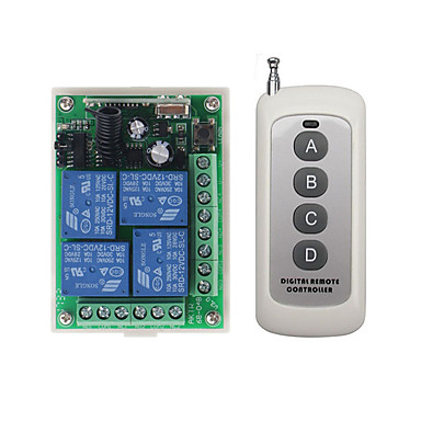DC24V 433MHz 4CH Wireless Remote Control Switch​ Relay Transmitter+Receiver Neu 