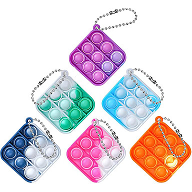 5PCS Push Popper Bubble Simple Dimple Fidget Toy Stress Relief Toy Mini Keychain 