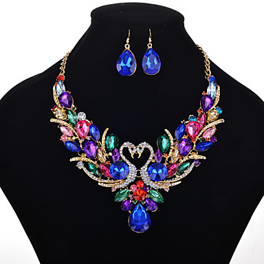 swan jewelry set diamond set short wild alloy necklace