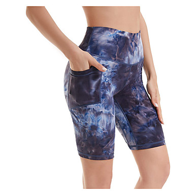 Dames Yogashorts Biker korte broek Zijzakken Short / Broekje Kleding  Onderlichaam Buikcontrole Billenlift Modieus Brand hoofd Licht Groen Licht  Paars Yoga Fitness Sportschooltraining Zomer Sport 8671139 2021 – $11.29