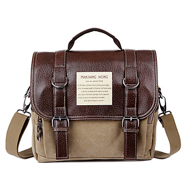 Color : Brown Messenger & Shoulder Bags Mens Canvas Vintage Style Briefcase Shoulder Messenger Crossbody Satchel Tote Bag for Business Briefcase,Brown/Green/Khaki 