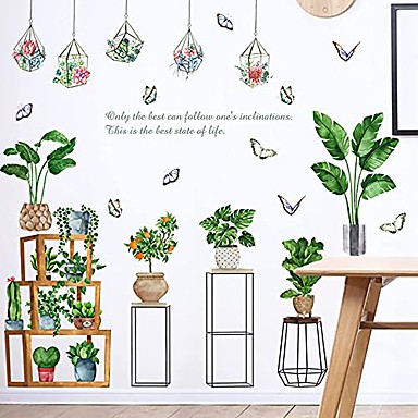 Vinyl Wall Decals Potted Succulent Plant Cactus Flower Wall Stickers  Art Murals