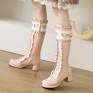 Kids Girls Knee High Boots Rhinestones Heels Bowknot Sweet Casual Shoes Princess