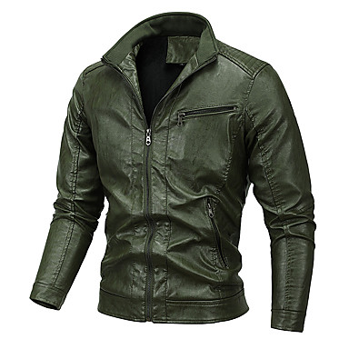 Winter Men/'s Plus Velvet Thickening Simulation Leather Jacket Japanese Business Casual Pu Plus Fat Large Size Leather Jacket,Black,M