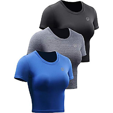 Neleus Women's Running Crop Tank Tops Dry Fit Workout Athletic Shirts Pack of 3 