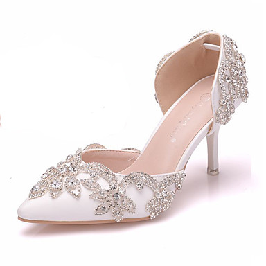 Mulheres Sapatos De Casamento Saltos de casamento Sapatos de noiva Pedrarias  Cristais Salto Alto Dedo Apontado Luxuoso Elegante Vintage Festa Casamento  Couro Sintético Mocassim Primavera Verão Cor de 7270851 2022 por $58.99