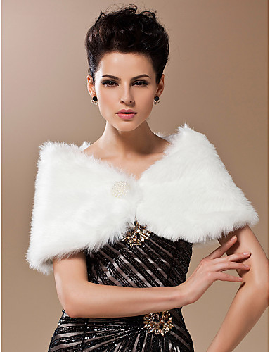 Faux Fur Wedding Party Evening Fur Wraps Wedding Wraps Shrugs 253835 ...