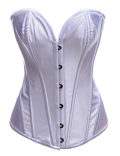 Satin with Stripes Strapless Front Busk Closure Corsets Shapewear(More ...