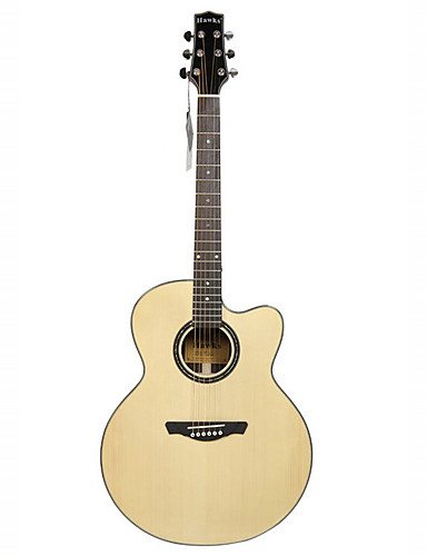 baratos Instrumentos de Corda-gaviões 41 "avançado cutaway sólida spruce top abalone roseta violão