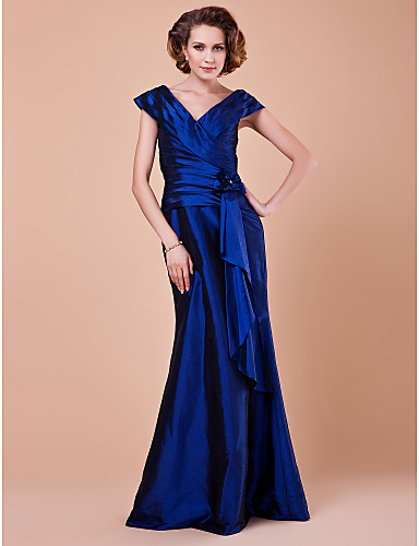 Taffeta Mermaid Trumpet V-Neck Dress