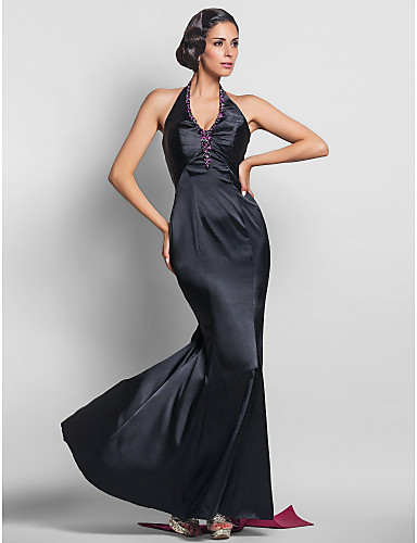 Taffeta Mermaid Trumpet V-Neck Dress