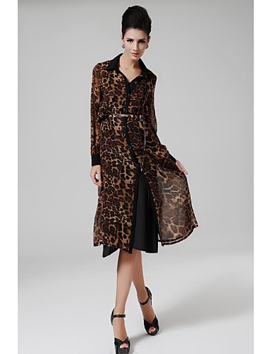 dalia leopard maxi shirt dress