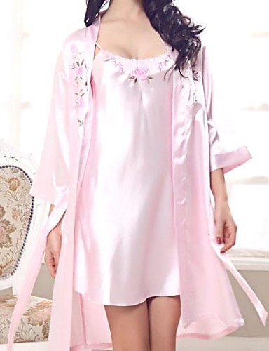 Mode Outfit En Chemise Des Femmes Sexy Soie Nuit Pièces Deux De qSgBq
