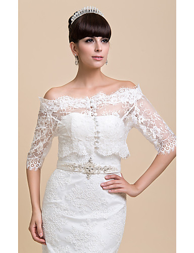 Long Sleeve Lace Wedding / Party Evening Wedding Wraps With Coats ...