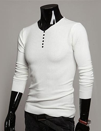 Men's Cardigan , Cotton/Polyester Long Sleeve 1667670 2018 – $15.74