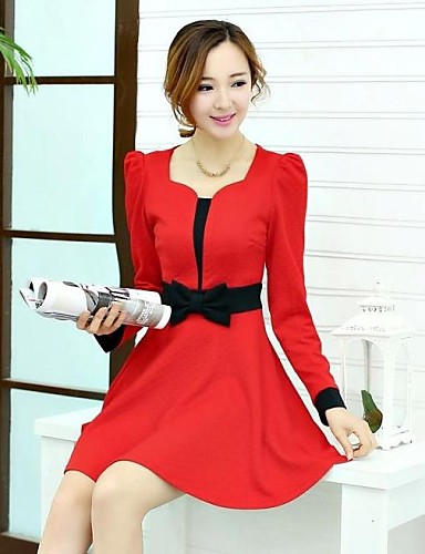 Women's Korean Casual Splicing Color Loose Plus Sizes Dress 2073659 ...