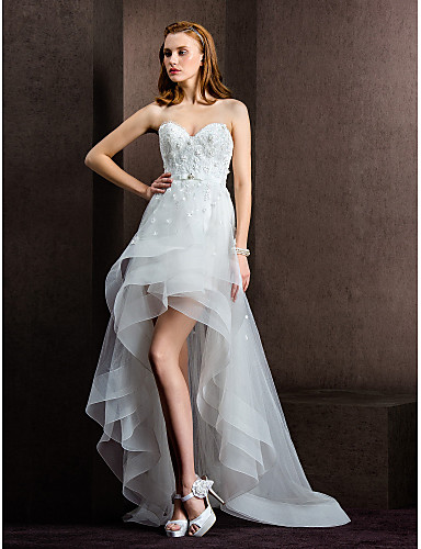Sweetheart Tulle Short Wedding Dress