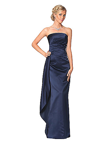 Sheath Column Strapless Floor Length Satin Dress With Ruched By 2730426 2018 8999 