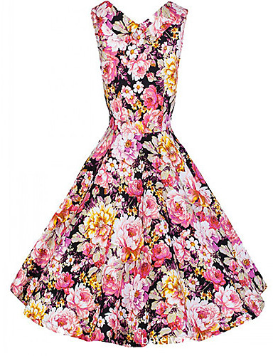 Women's Chic & Modern A Line Dress Vintage Style Floral 4131545 2018 ...