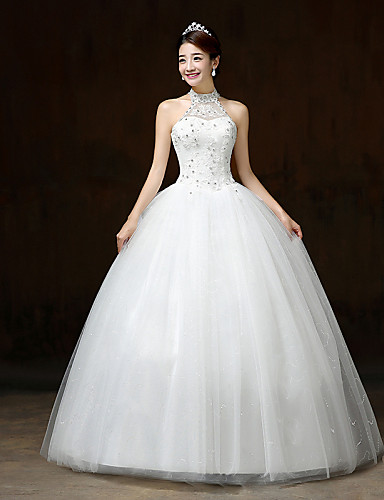 halter neck ball gown