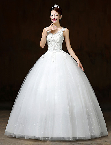 v neck ball gown