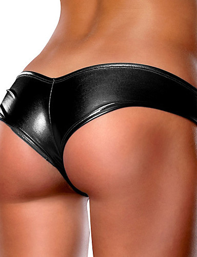 Womens Solid Ultra Sexy Panties Polyester Gold Blac