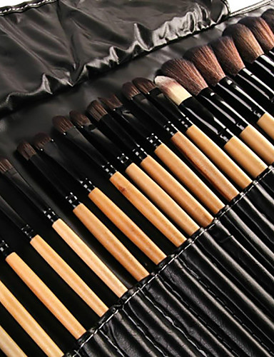 baratos Pincéis de Maquiagem-Profissional Pincéis de maquiagem Conjuntos de pincel 32pçs Amiga-do-Ambiente Cobertura Total Escova de Fibra Artificial Madeira Pincéis de Maquiagem para