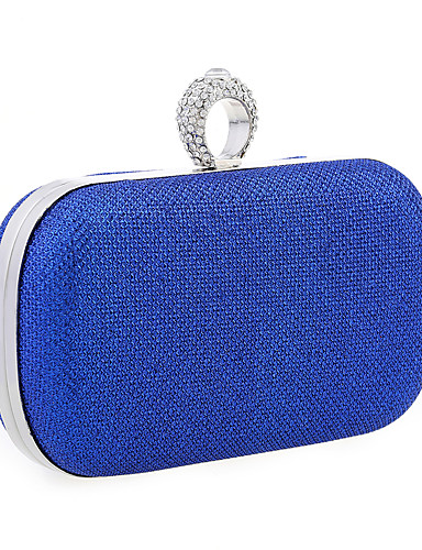 royal blue and silver clutch bag